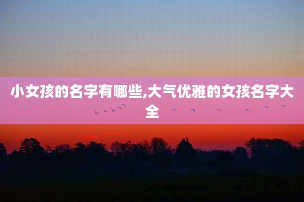 小女孩的名字有哪些,大气优雅的女孩名字大全