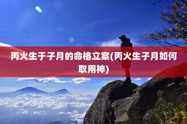 丙火生于子月的命格立案(丙火生子月如何取用神)