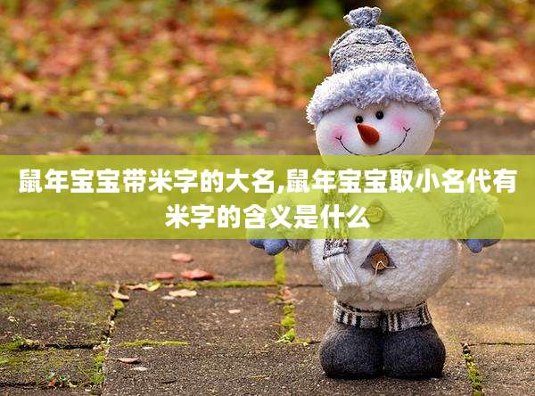 鼠年宝宝带米字的大名,鼠年宝宝取小名代有米字的含义是什么