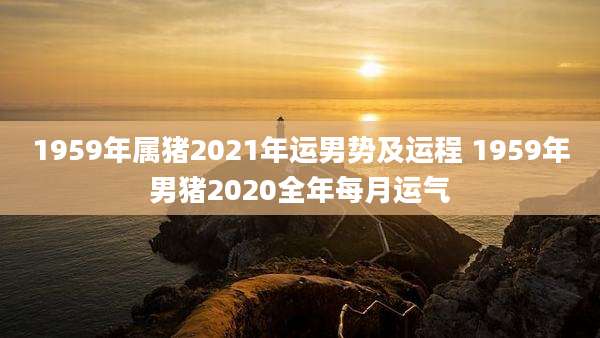1959年属猪2021年运男势及运程 1959年男猪2020全年每月运气