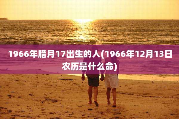 1966年腊月17出生的人(1966年12月13日农历是什么命)