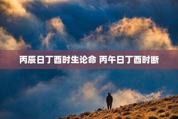 丙辰日丁酉时生论命 丙午日丁酉时断