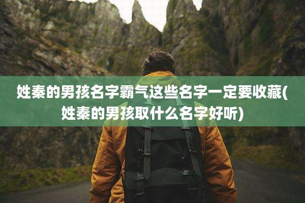姓秦的男孩名字霸气这些名字一定要收藏(姓秦的男孩取什么名字好听)
