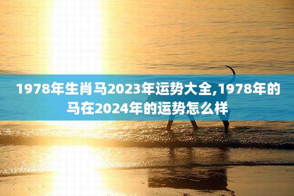 1978年生肖马2023年运势大全,1978年的马在2024年的运势怎么样