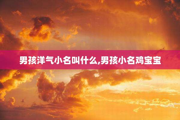 男孩洋气小名叫什么,男孩小名鸡宝宝