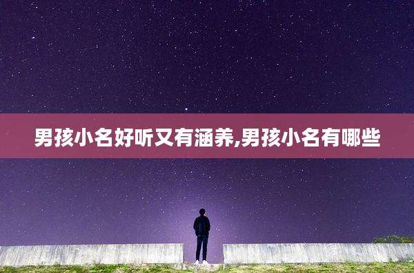 男孩小名好听又有涵养,男孩小名有哪些