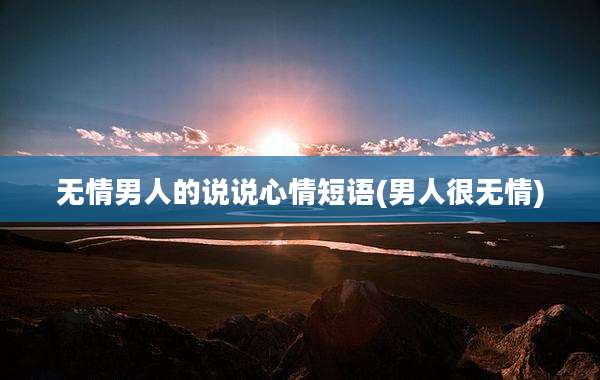 无情男人的说说心情短语(男人很无情)