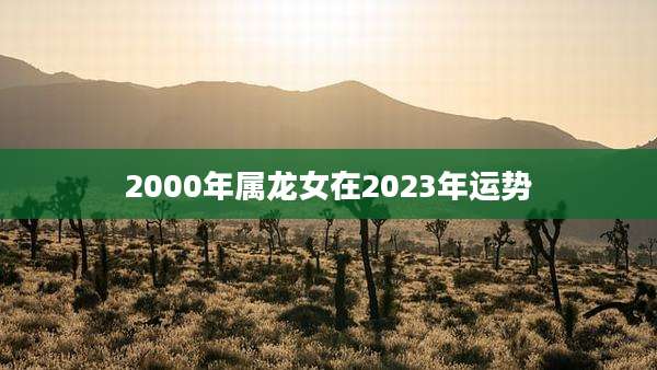 2000年属龙女在2023年运势