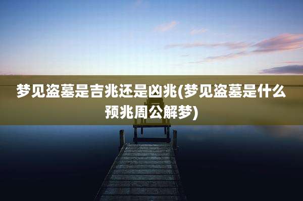 梦见盗墓是吉兆还是凶兆(梦见盗墓是什么预兆周公解梦)