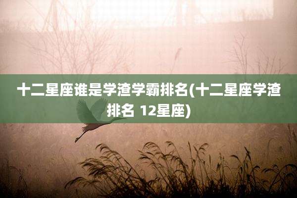 十二星座谁是学渣学霸排名(十二星座学渣排名 12星座)