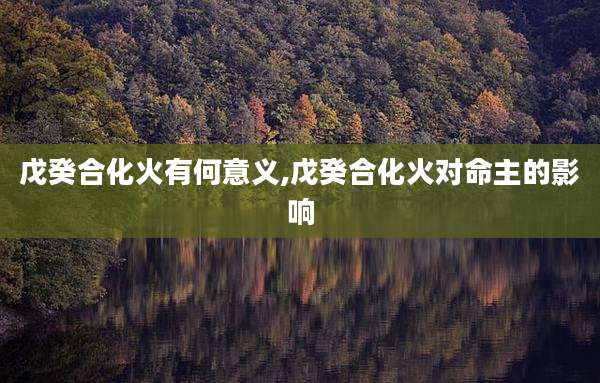 戊癸合化火有何意义,戊癸合化火对命主的影响