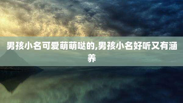 男孩小名可爱萌萌哒的,男孩小名好听又有涵养