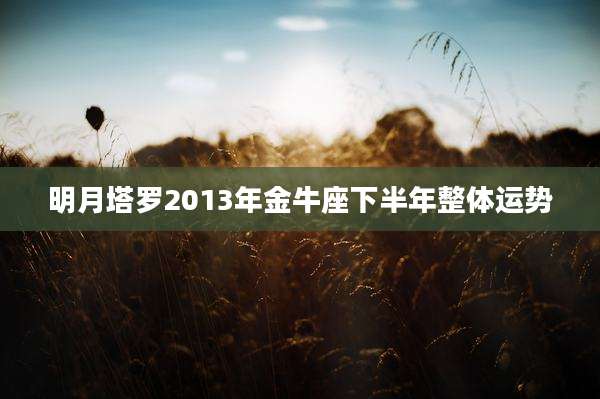 明月塔罗2013年金牛座下半年整体运势