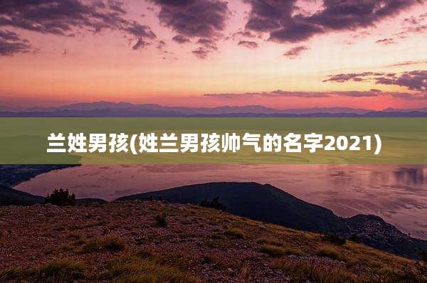 兰姓男孩(姓兰男孩帅气的名字2021)