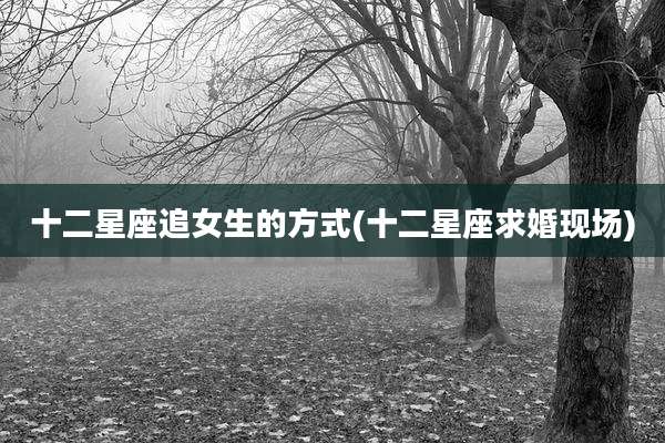 十二星座追女生的方式(十二星座求婚现场)