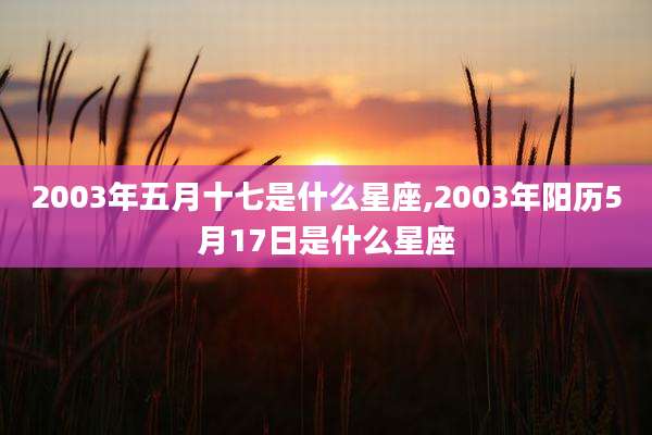 2003年五月十七是什么星座,2003年阳历5月17日是什么星座