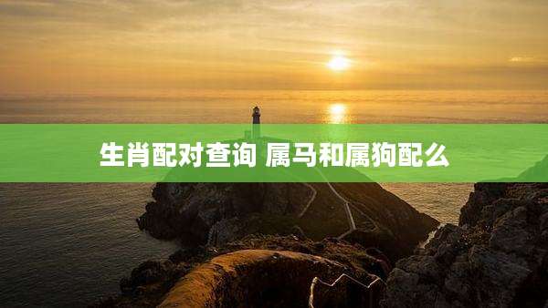 生肖配对查询 属马和属狗配么