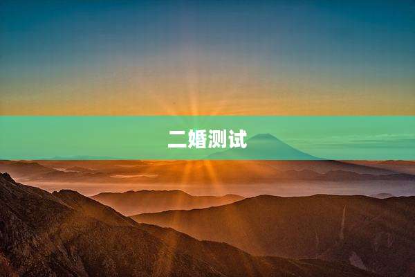 二婚测试