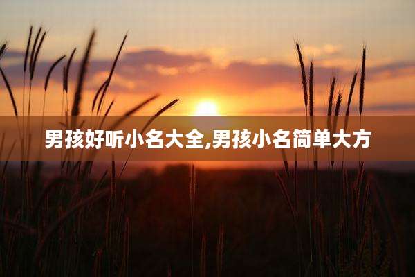 男孩好听小名大全,男孩小名简单大方