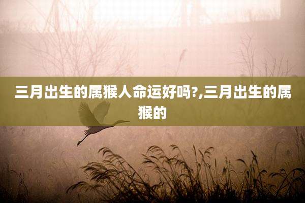 三月出生的属猴人命运好吗?,三月出生的属猴的