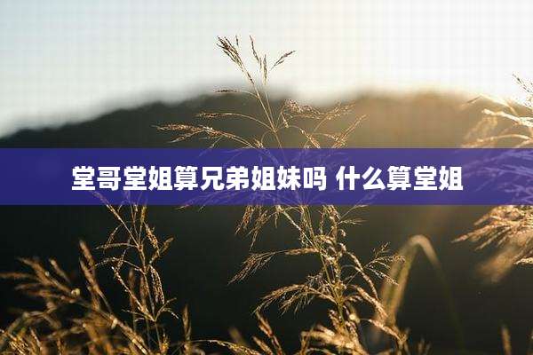 堂哥堂姐算兄弟姐妹吗 什么算堂姐