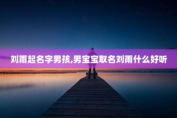 刘雨起名字男孩,男宝宝取名刘雨什么好听