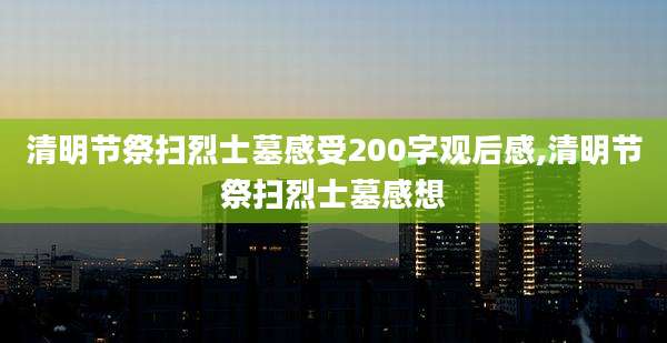 清明节祭扫烈士墓感受200字观后感,清明节祭扫烈士墓感想