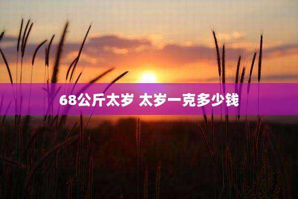 68公斤太岁 太岁一克多少钱