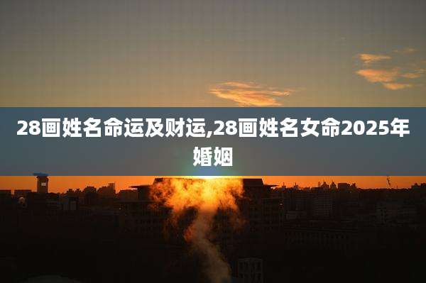 28画姓名命运及财运,28画姓名女命2025年婚姻