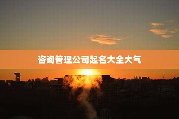 咨询管理公司起名大全大气