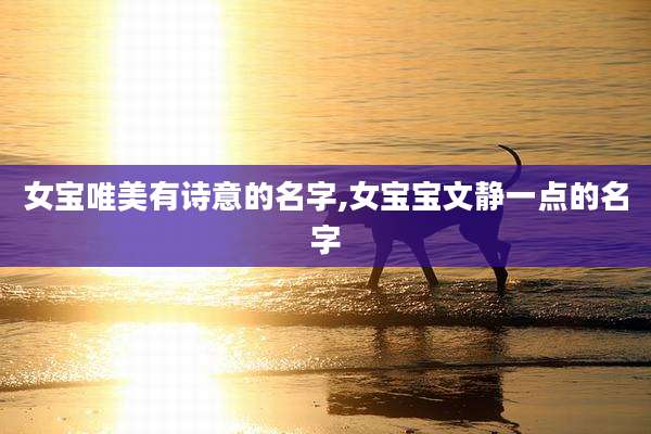 女宝唯美有诗意的名字,女宝宝文静一点的名字