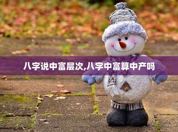 八字说中富层次,八字中富算中产吗