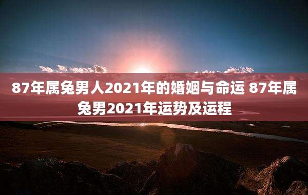 87年属兔男人2021年的婚姻与命运 87年属兔男2021年运势及运程