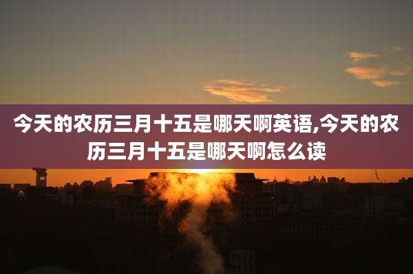 今天的农历三月十五是哪天啊英语,今天的农历三月十五是哪天啊怎么读