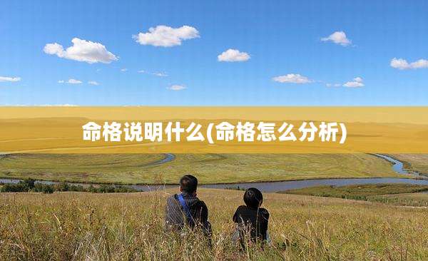命格说明什么(命格怎么分析)