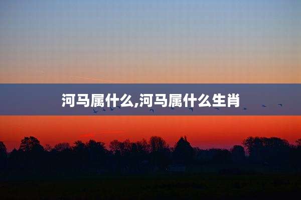 河马属什么,河马属什么生肖