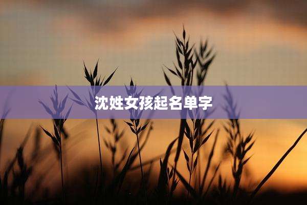 沈姓女孩起名单字