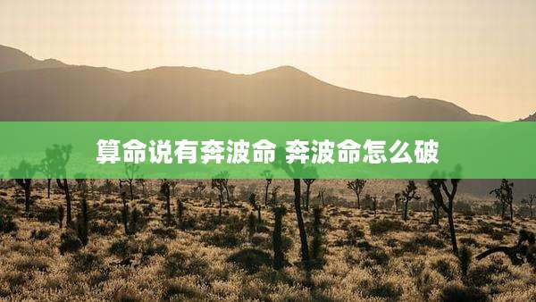 算命说有奔波命 奔波命怎么破