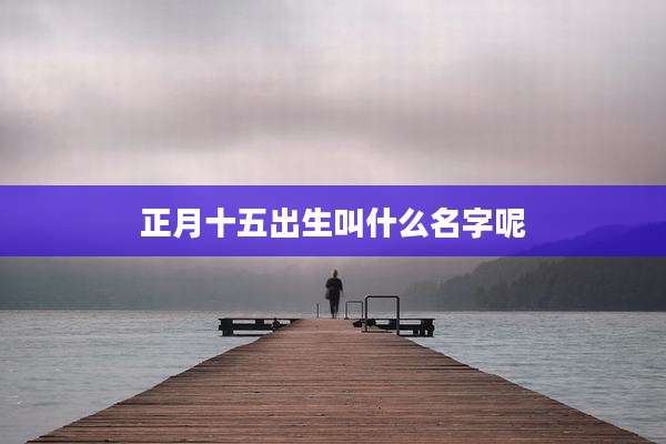 正月十五出生叫什么名字呢