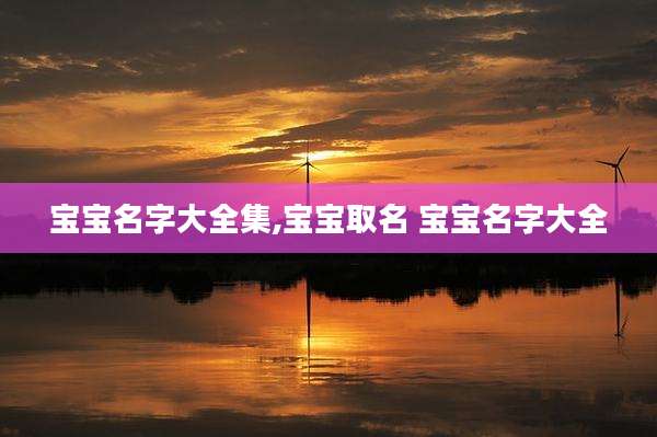宝宝名字大全集,宝宝取名 宝宝名字大全