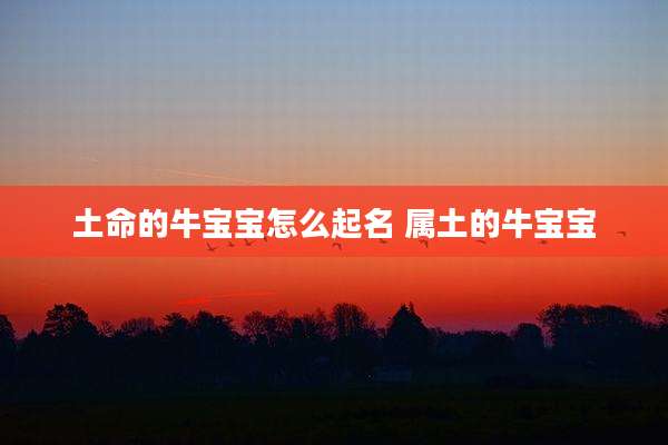 土命的牛宝宝怎么起名 属土的牛宝宝