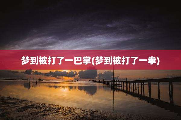 梦到被打了一巴掌(梦到被打了一拳)