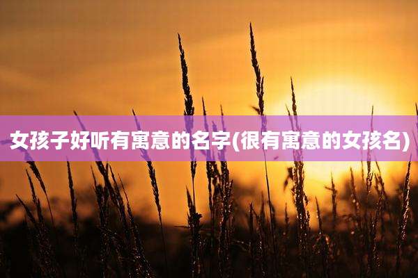女孩子好听有寓意的名字(很有寓意的女孩名)