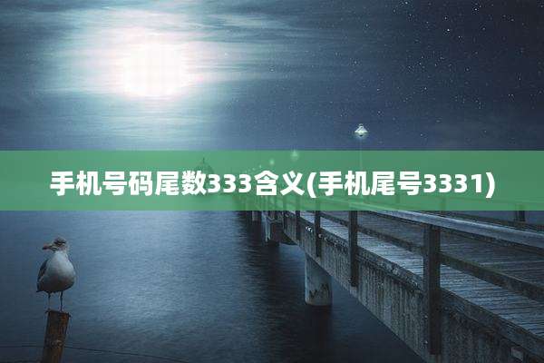手机号码尾数333含义(手机尾号3331)