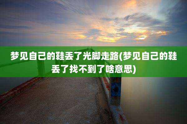 梦见自己的鞋丢了光脚走路(梦见自己的鞋丢了找不到了啥意思)