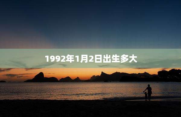 1992年1月2日出生多大