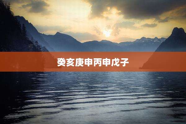 癸亥庚申丙申戊子