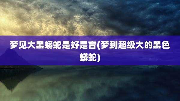 梦见大黑蟒蛇是好是吉(梦到超级大的黑色蟒蛇)