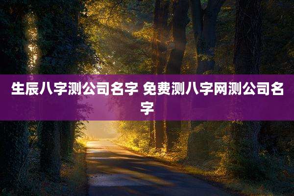 生辰八字测公司名字 免费测八字网测公司名字