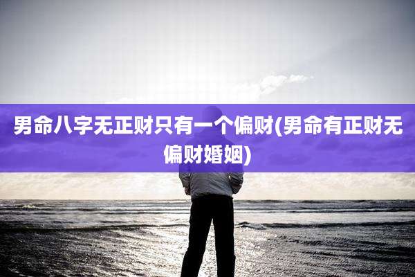 男命八字无正财只有一个偏财(男命有正财无偏财婚姻)